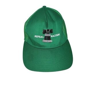 Repeal Racism Snapback Trucker Cap Liberty Bell Mesh Back Hat Green Casual Logo